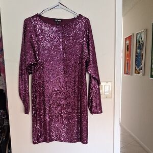 Steve Madden Sparkling Magenta Sequin Dress NWOT